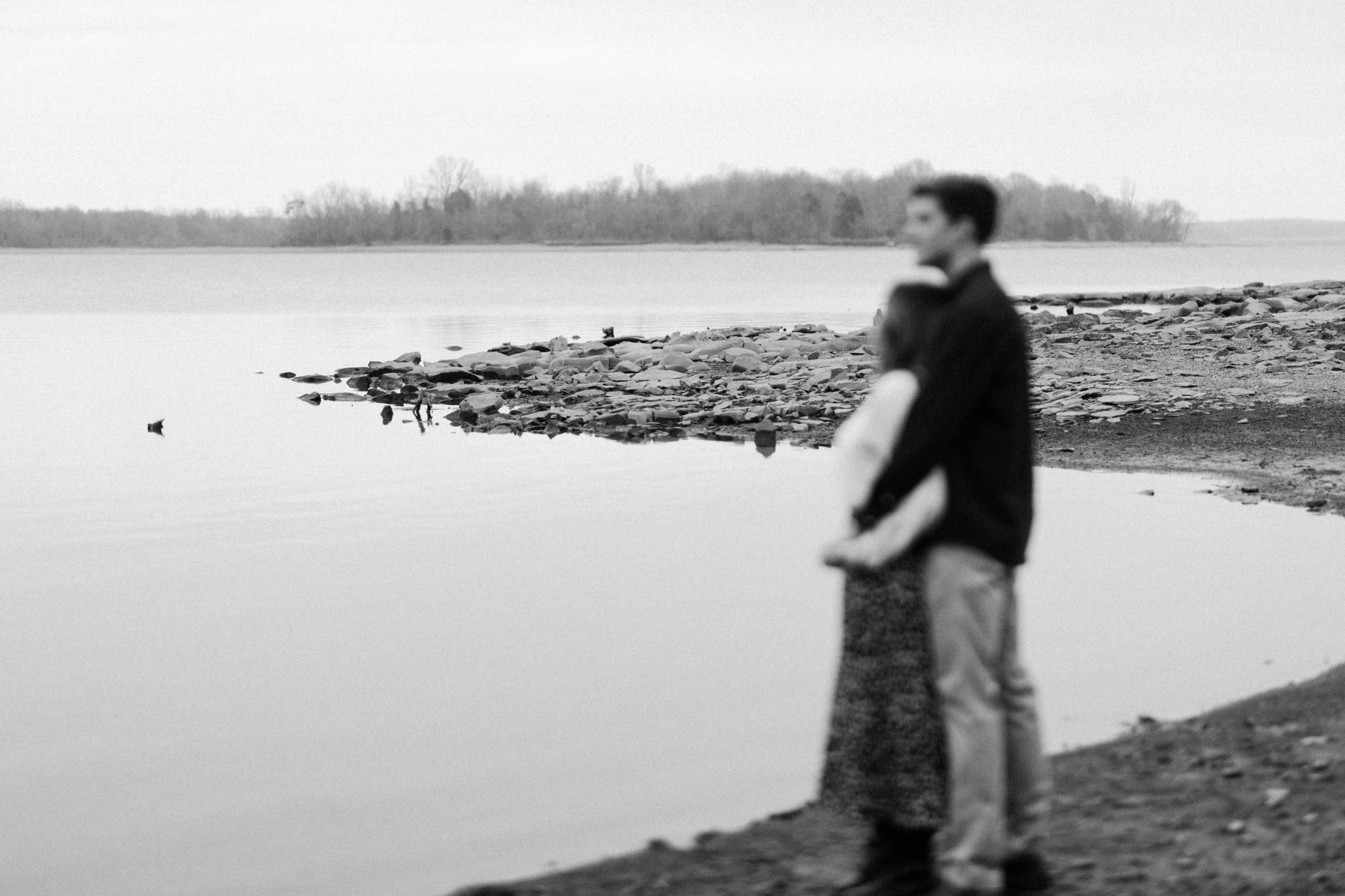 A couple overlooking the lake at Long Hunter State Park in Nashville.