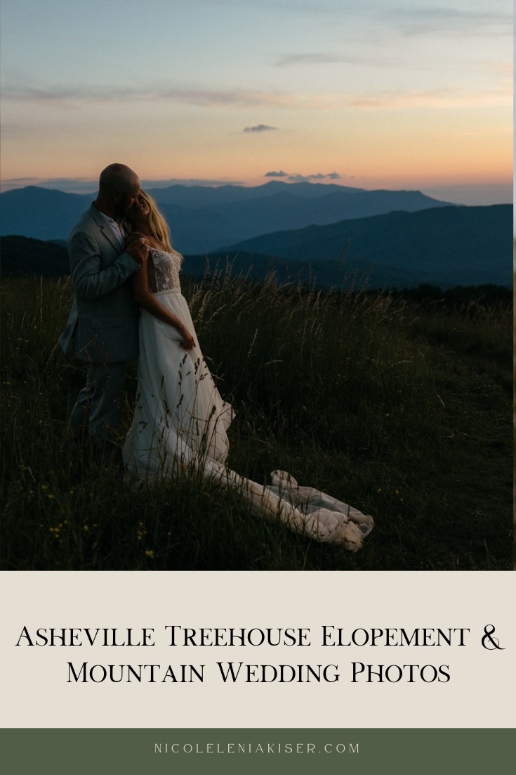 Sunset elopement in Asheville
