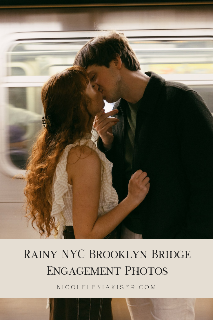 Rainy NYC Brooklyn Bridge Engagement Photos