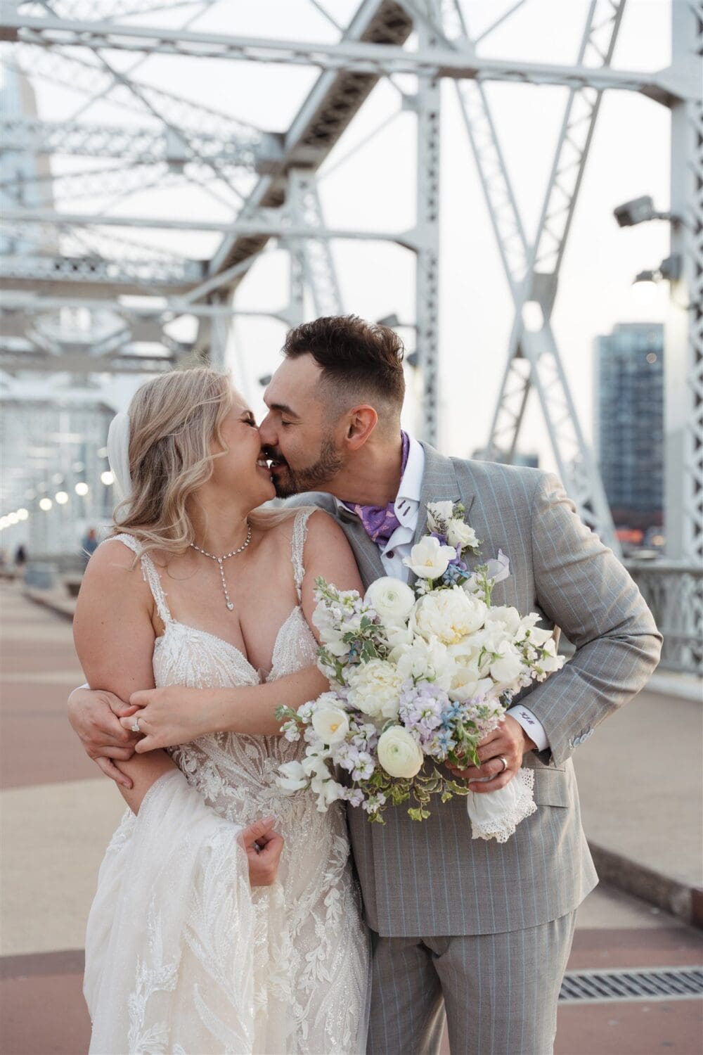 Downtown Nashville Bridge Building Wedding by Nicole Kiser