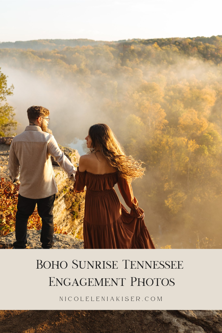 Boho Sunrise Tennessee Engagement Photos by Nicole Kiser, Nashville Photographer