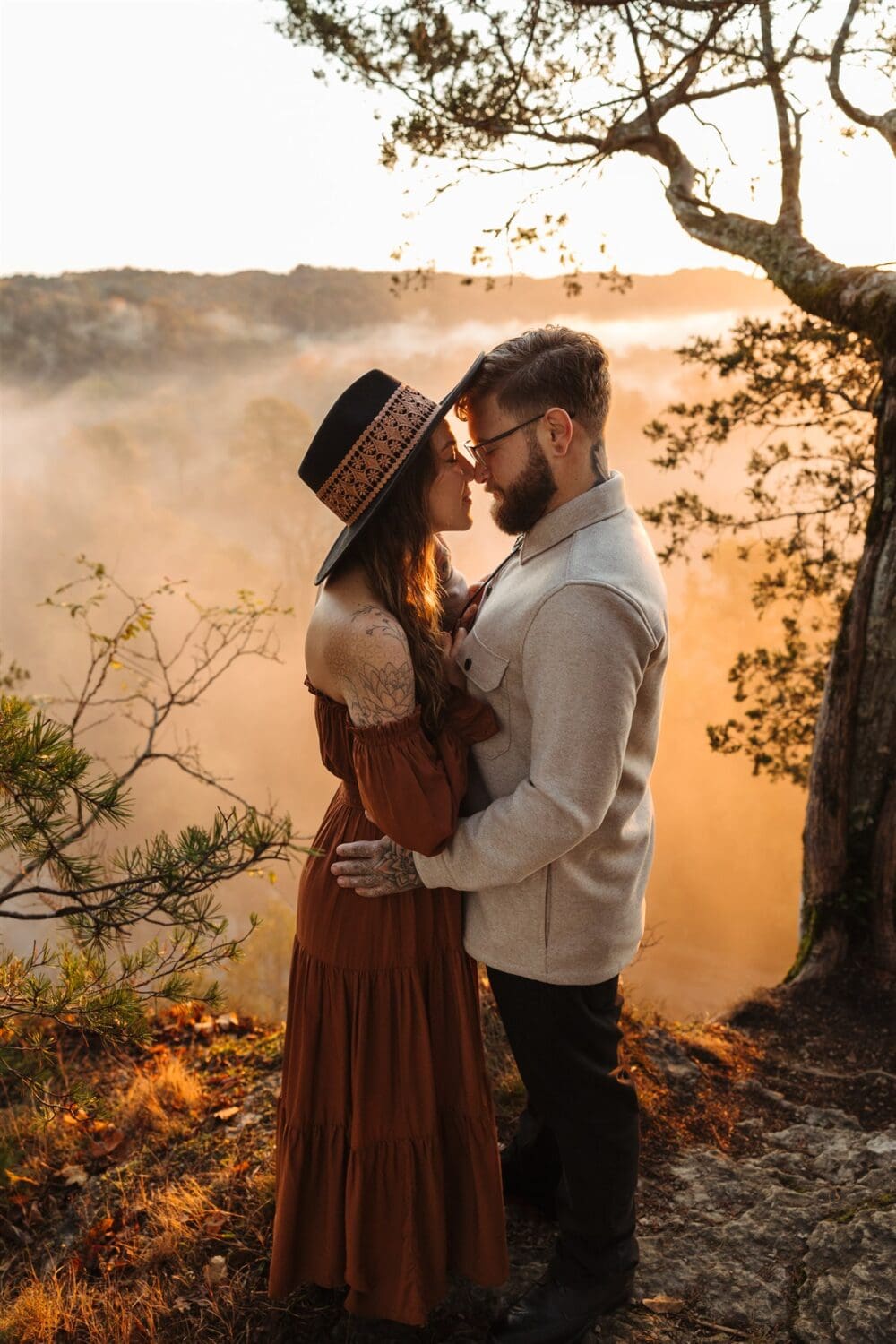 Boho Sunrise Tennessee Engagement Photos