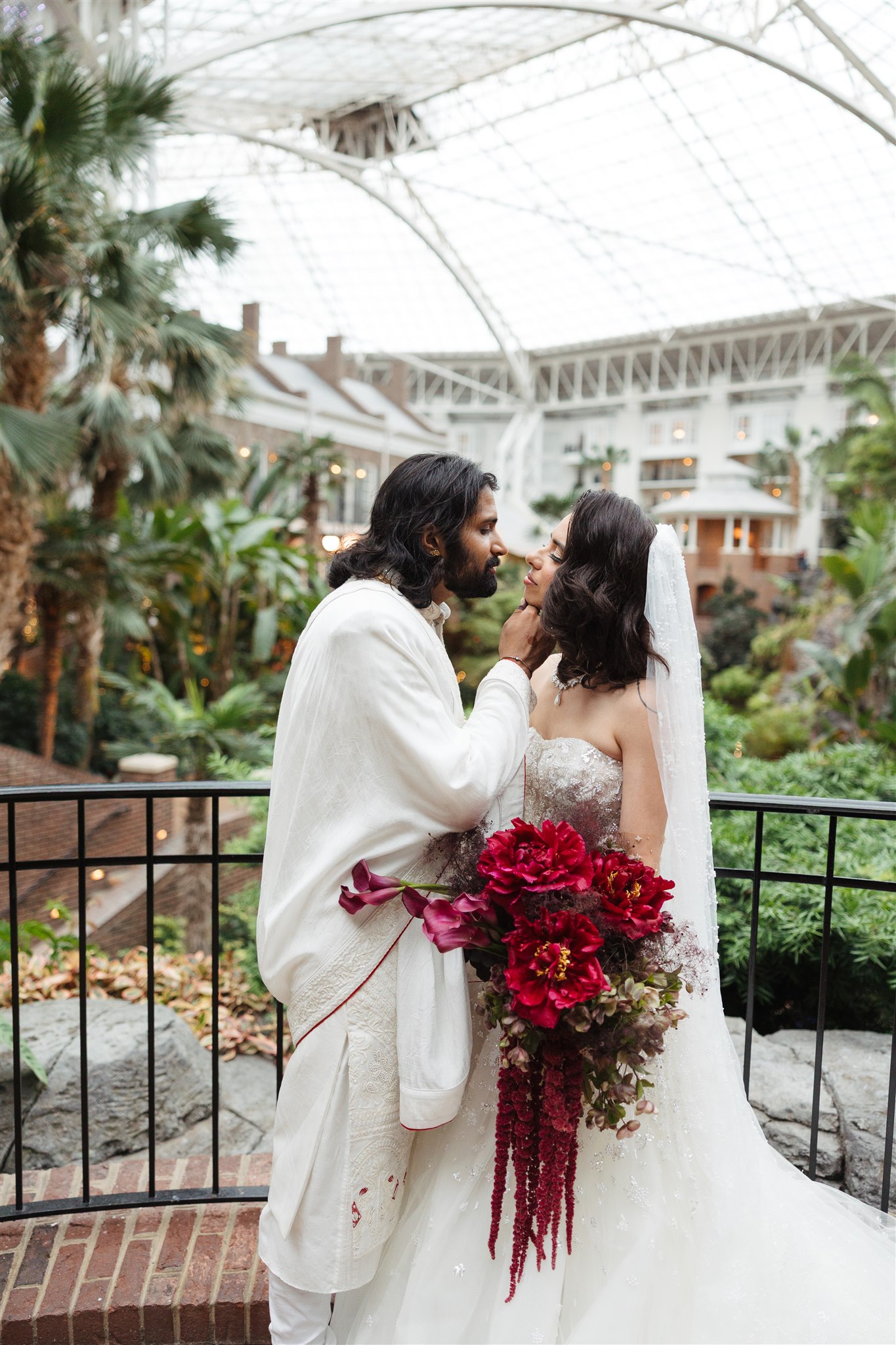 bride and groom Nashville Indian Wedding at the Opryland Hotel