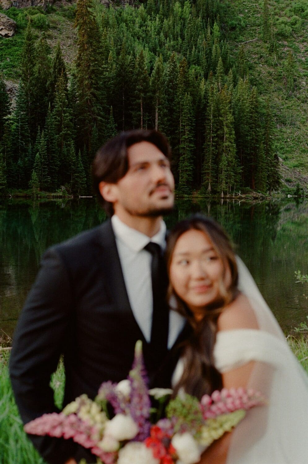 bridal and groom portrait Maroon Bells Elopement