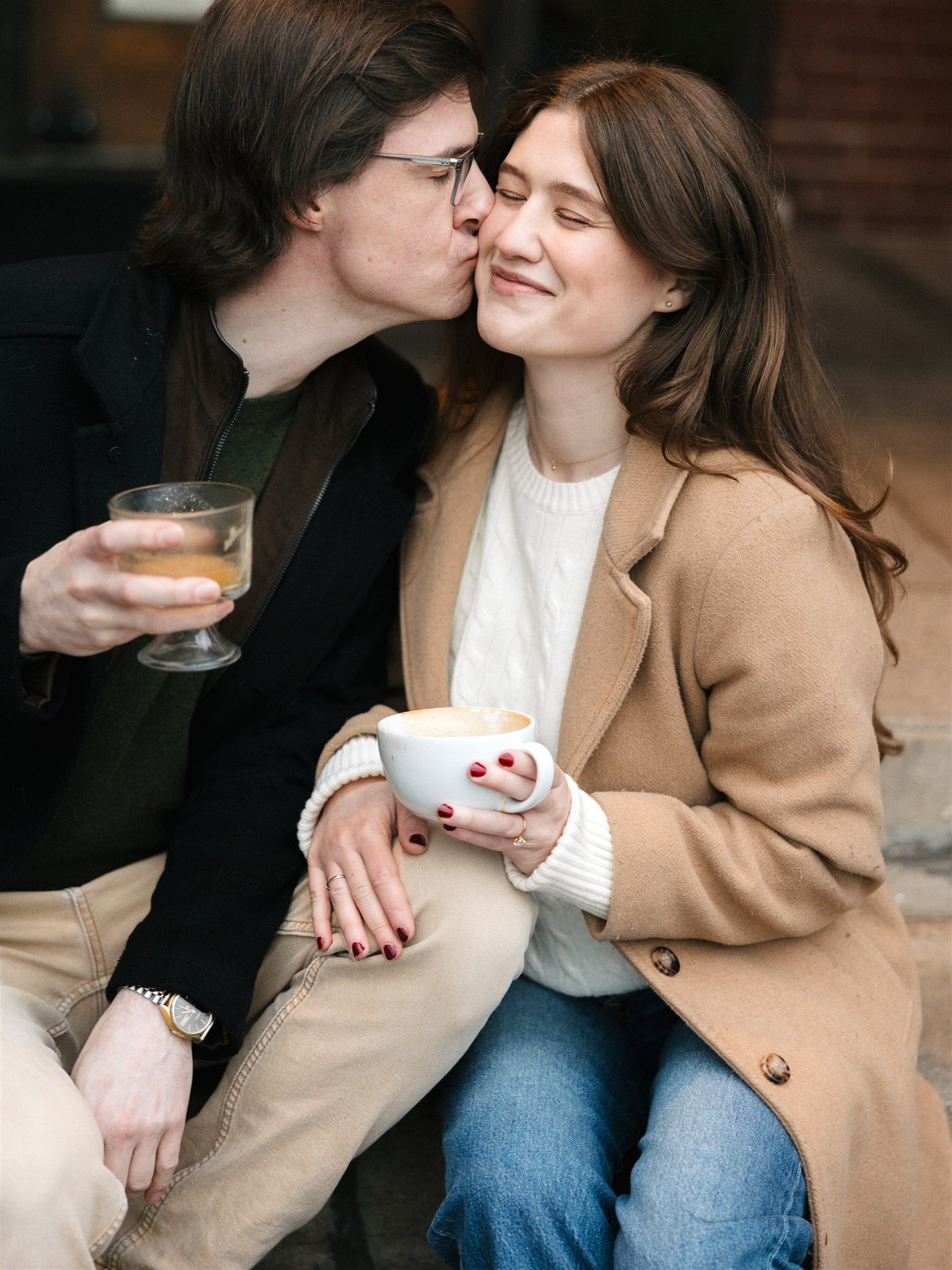 Engagement Session at coffee shop