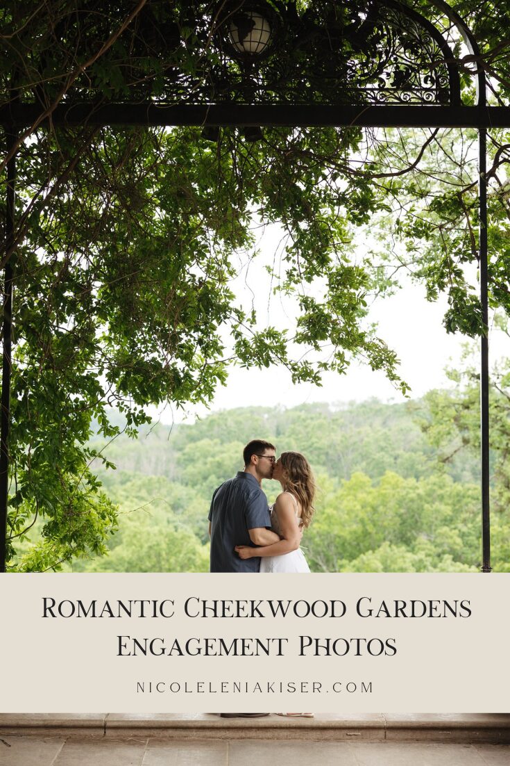 Romantic spring engagement photos at the wisteria arbor at Cheekwood Gardens in Nashville, Tenneesee
