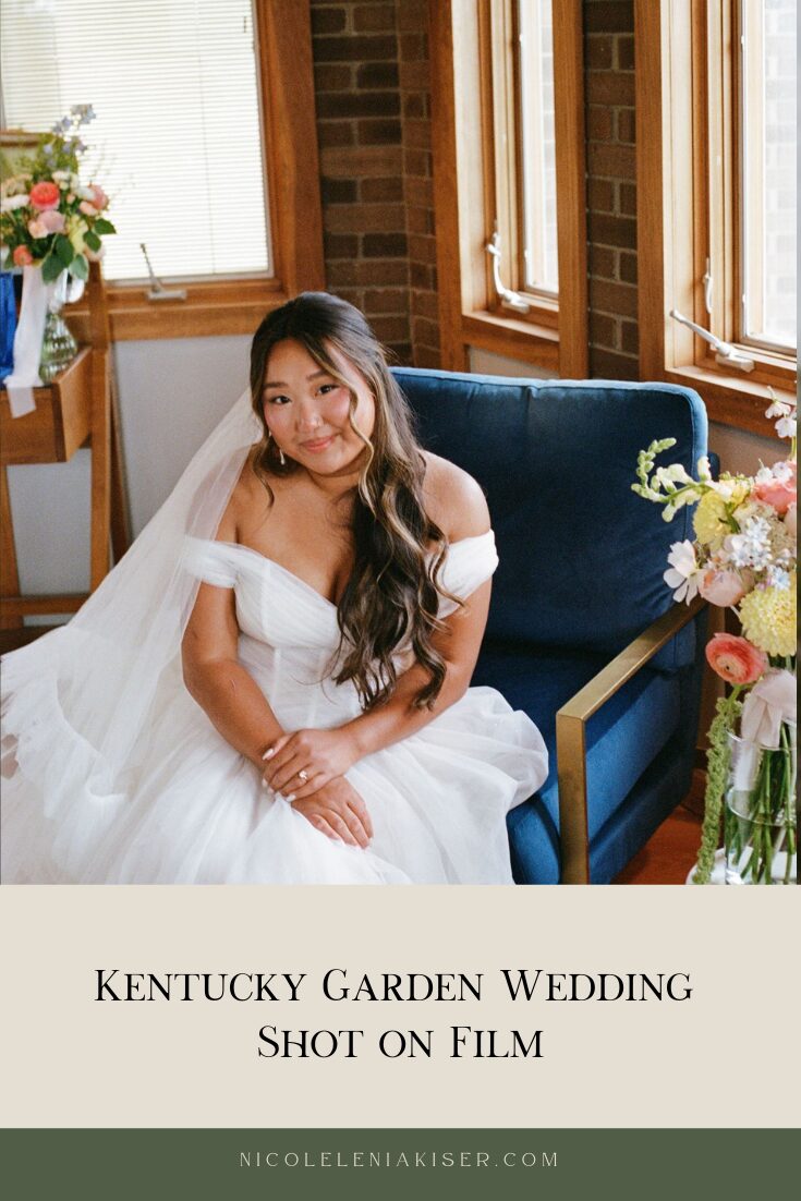 film wedding photos from a backyard garden wedding in Kentucky photographed on vintage film by Nicole Kiser.